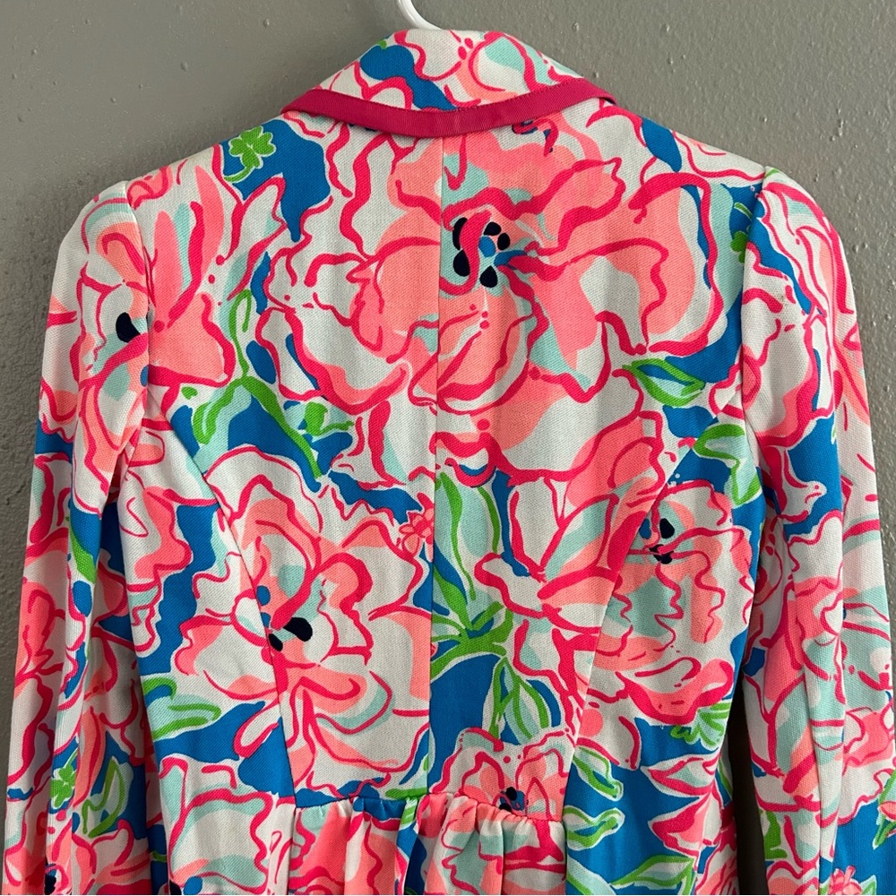 Lilly Pulitzer Malibu Blazer Jacket Flutter Blue Lucky Charm Multicolor XS - Picture 7 of 12